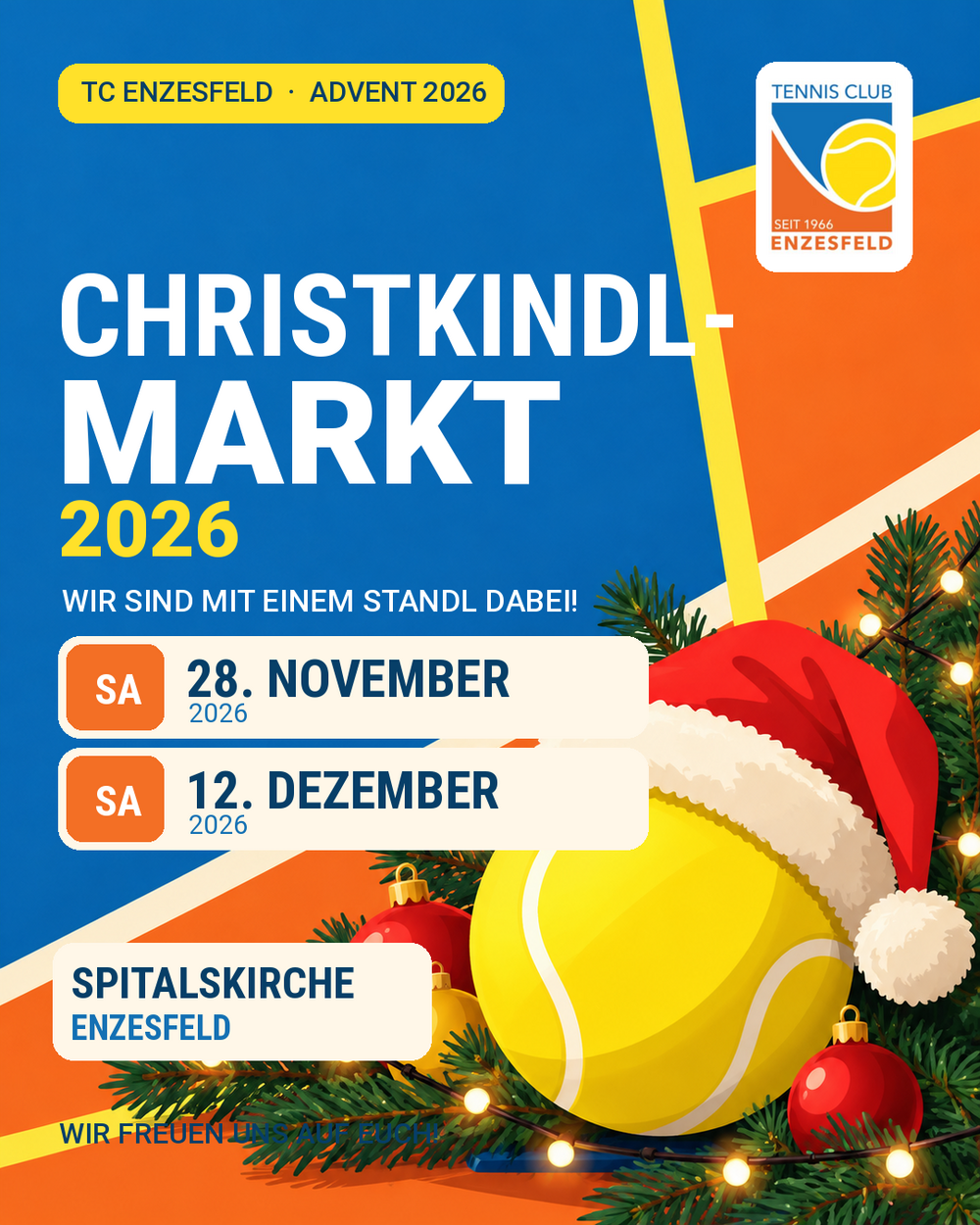 TC Enzesfeld beim Christkindlmarkt 2026 vertreten
